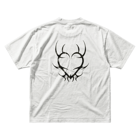 WHITE METAL LOGO TEE