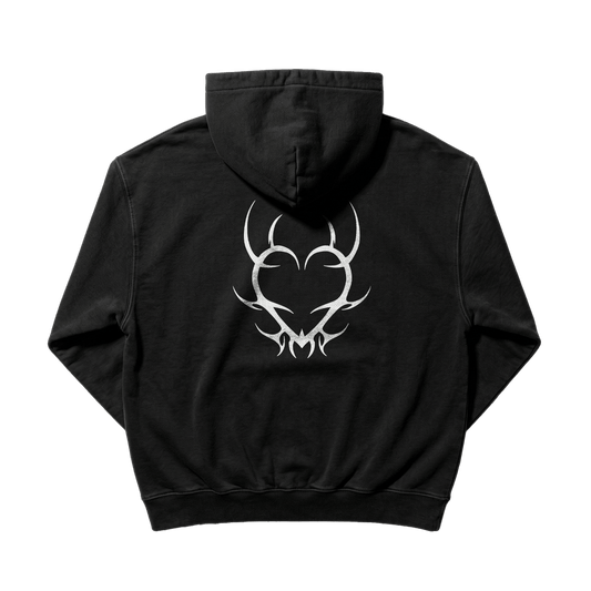 BLACK METAL LOGO HOODIE
