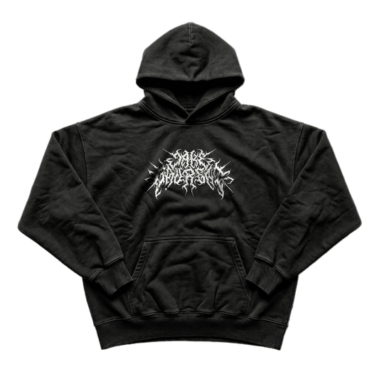 BLACK METAL LOGO HOODIE